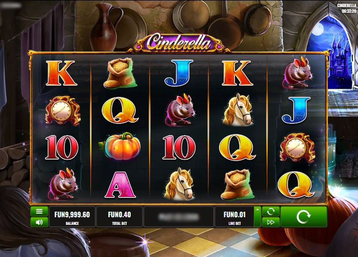 Игровое поле слота Cinderella от Platipus с символами героев сказки